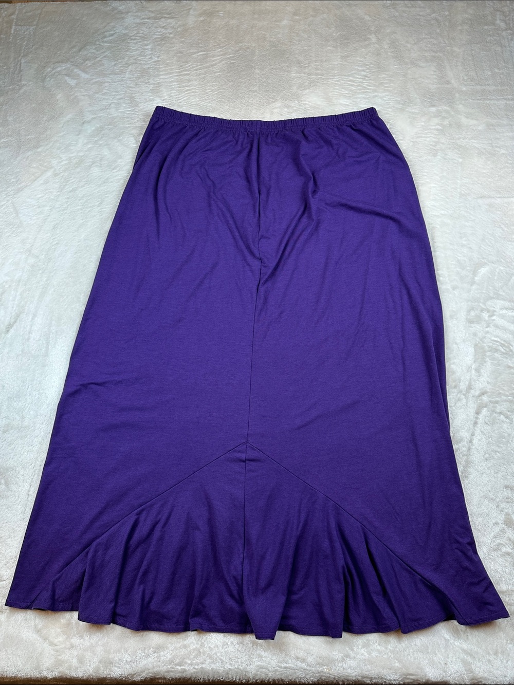Weekenders Size XXL Deep Purple Maxi Knit Skirt with Ruffle Hem | Formal